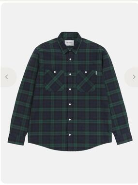Carhartt WIP Navy & Green Plaid Button-Down Shirt